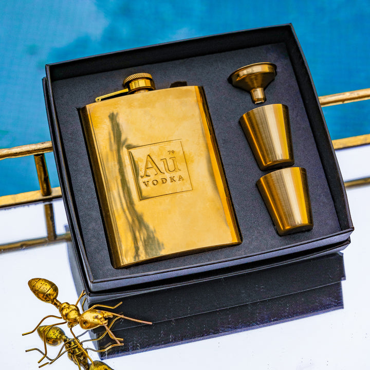 Au Gold Hip Flask