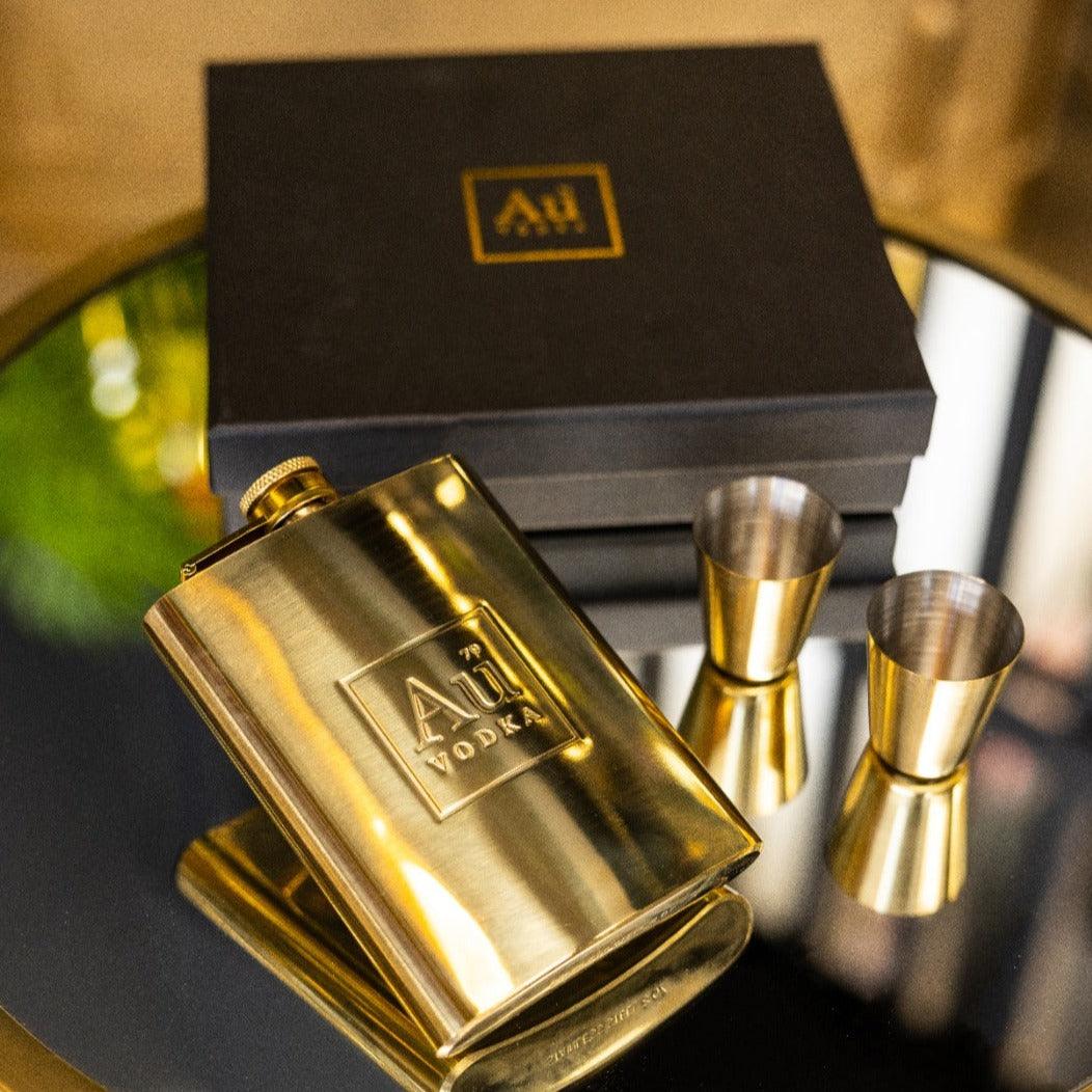 Au Gold Hip Flask