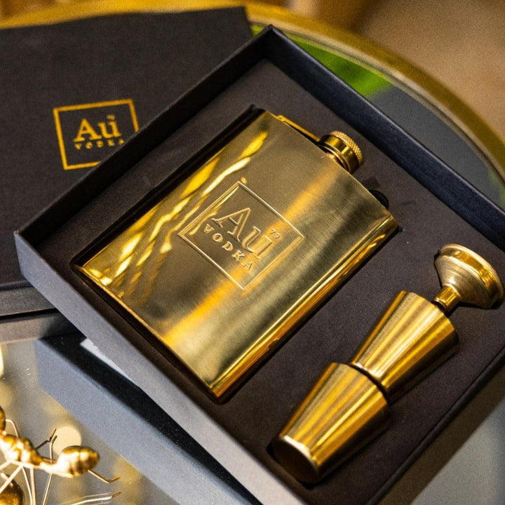 Au Gold Hip Flask